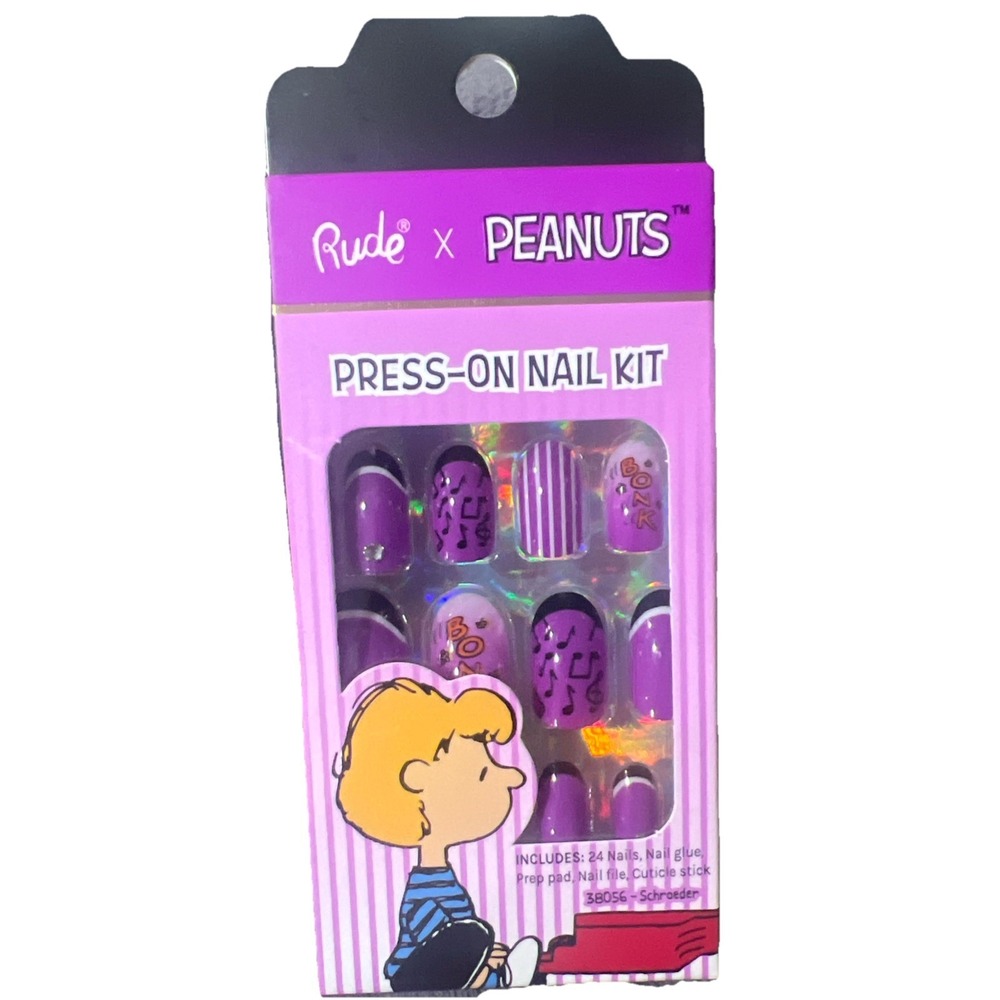 RUDE X Peanuts Press-On Nail Kit Schroeder 38506 New-Sealed